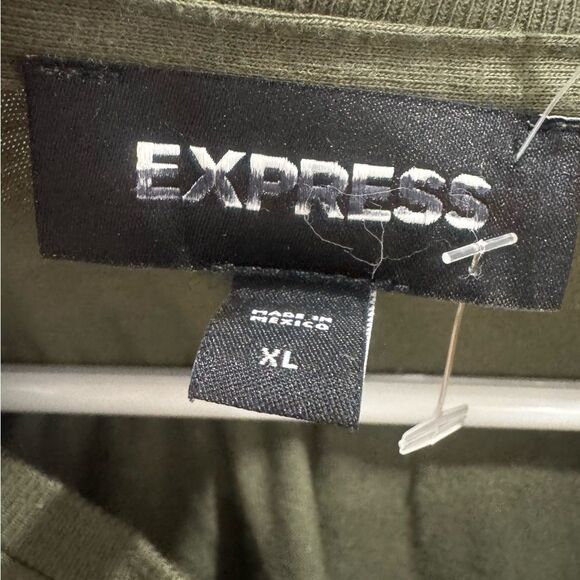 Express army green circle of logos long sleeve tshirt size XL NWT - Picture 3 of 6